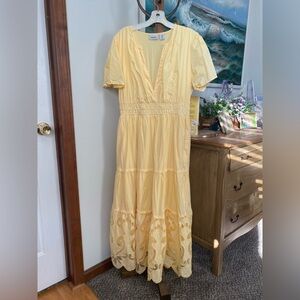 Haute Hippie butter yellow cotton dress
